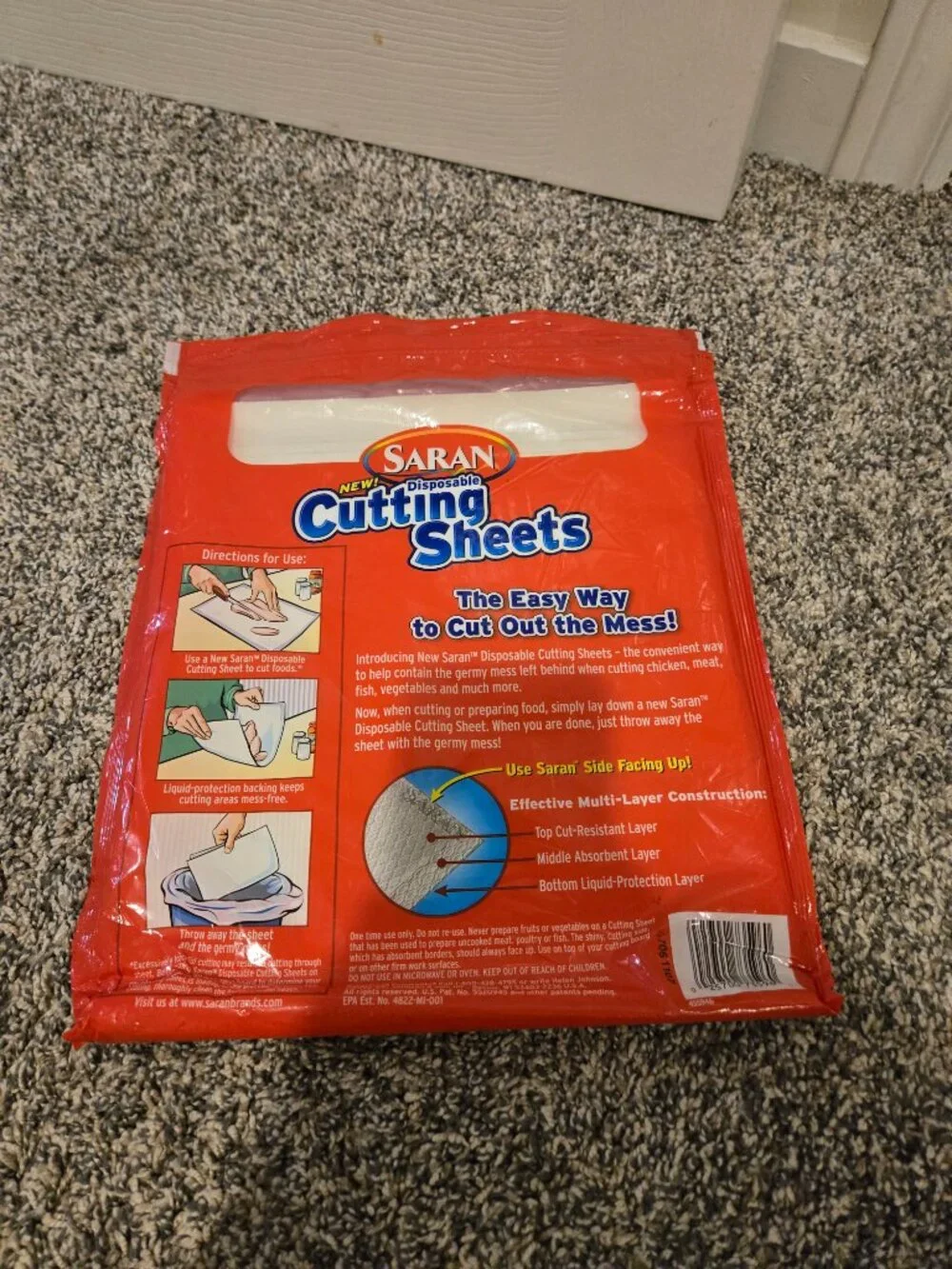 New Sealed Saran Disposable Cutting Sheets 20 Count